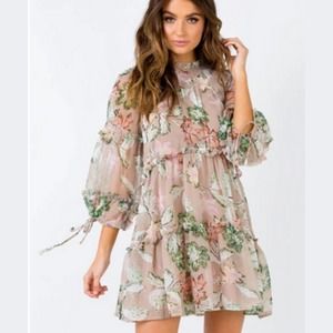Princess Polly Eden Bloom Blush Floral Mini Dress